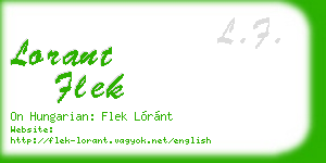 lorant flek business card